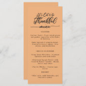 感謝のオレン食べジの感謝祭を見よう メニュー (正面/裏面)