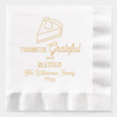 感謝のカボチャのパイ感謝の感謝の賛美気持ち 箔ナプキン (正面)