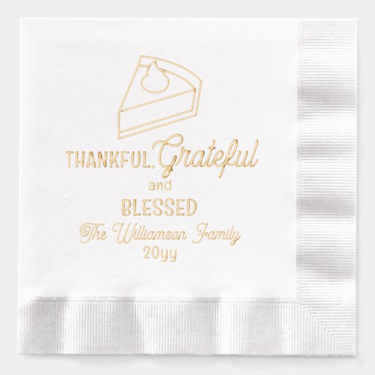 感謝のカボチャのパイ感謝の感謝の賛美気持ち 箔ナプキン (正面)