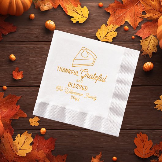 感謝のカボチャのパイ感謝の感謝の賛美気持ち 箔ナプキン