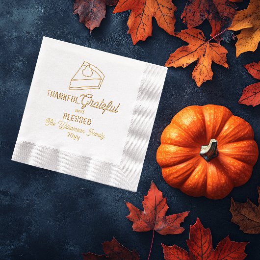 感謝のカボチャのパイ感謝の感謝の賛美気持ち 箔ナプキン