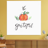 感謝のカボチャの葉の水色キャンバスプリント キャンバスプリント (インサイチュ (リビング))