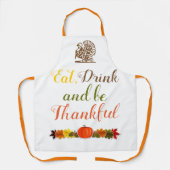 感謝のカボチャの離れと七面鳥の感謝祭 エプロン (正面)