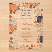 感謝のカボチャ賛美ン感謝祭 アクリル招待状 (正面)