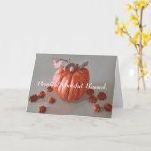 感謝のカボチャ賛美ン感謝祭 カード (黄色い花)