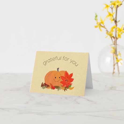 感謝のカボチャ カード (黄色い花)