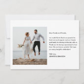 感謝のカリグラフ結婚の写真を超えてありがとう サンキューカード (裏面)