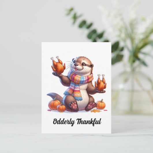 感謝のカワウソのポストカード ポストカード (スタンド正面)