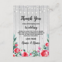 感謝のカード ウェディング 赤いバラ