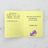 感謝のカード クロッカスの花 オーダーメイドのグリーティングカード サンキューカード (内部)