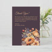 感謝のカード - 水彩の秋の花 - 紫 招待状 (スタンド正面)