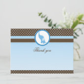 感謝のカード　空白　象　青　茶色 招待状 (スタンド正面)