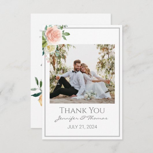 感謝のカード　魔法のバラ園 サンキューカード (正面/裏面)