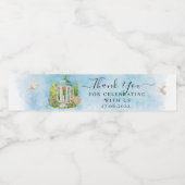 感謝のガゼボ フラワー ダヴ 結婚式 豪華 ペットボトルラベル (シングルラベル)