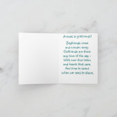 感謝のガールフレンドおよび友情 カード (内部)