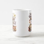 感謝のキリスト教の十字架の秋のカボチャ コーヒーマグカップ (中央)