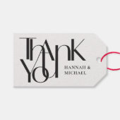 感謝のギフトタグ ブラック ホワイト ギフトタグ (正面(横))