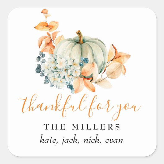 感謝のギフトラベルギフトラベル スクエアシール (正面)