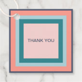 感謝のギフトラベル、ビーチカラーパレット正方形 フェイバータグ (正面)