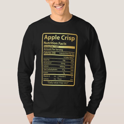 感謝のクリスのためのアップルの鮮明な栄養事実 Tシャツ (正面)