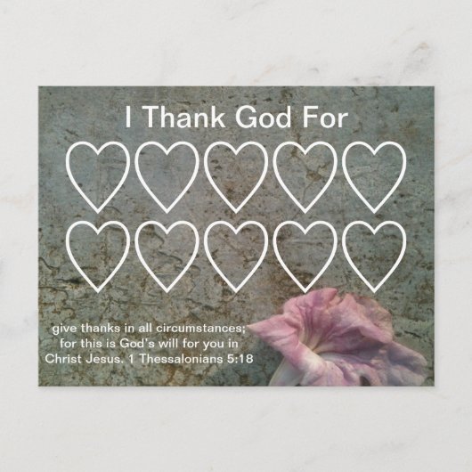 感謝のクリスチャンのカード ポストカード (正面)