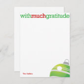 感謝のクリスマスオーナメントのサンキューカード ノートカード (正面/裏面)