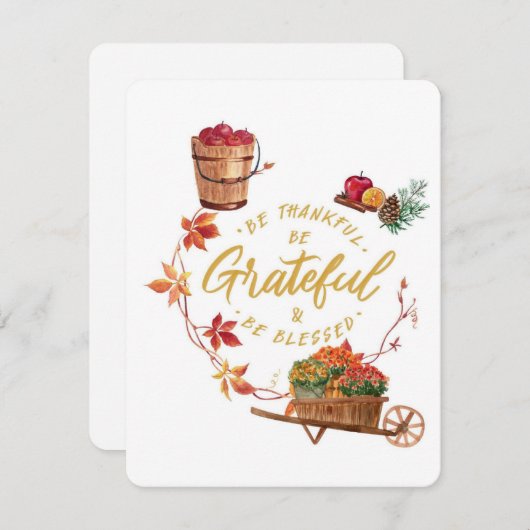 感謝のグリーティングカード、感謝する シーズンカード (正面/裏面)