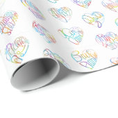 感謝のココロ Thank you 多言語44国語 字抜きパターン ラッピングペーパー (ロールコーナー)