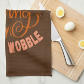 感謝のゴブルをぐらつかせるまで食べる キッチンタオル (四つ折り)