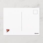 感謝のゴールド肉球プリント 赤ハート 感謝 ポストカード (裏面)