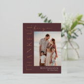 感謝のサイドフォイル写真感謝祭はがき 箔シーズンポストカード (立ち正面)