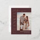 感謝のサイドフォイル写真感謝祭はがき 箔シーズンポストカード (正面/裏面)