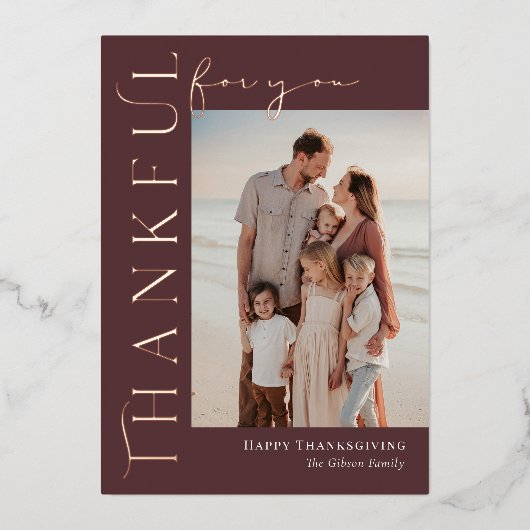 感謝のサイドフォイル感謝のフォトカード 箔シーズンカード (正面)