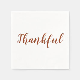 感謝のサビシナモンホワイトスクリプト感謝の気持ち スタンダードカクテルナプキン