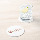 感謝のサビシナモンホワイトスクリプト感謝の気持ち ラウンドペーパーコースター (インサイチュ)