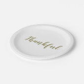 感謝のサージグリーン白スクリプトかわいい感謝祭 ペーパープレート (アングル)