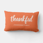 感謝のシックなスクリプトファミリー感謝素朴の気持ち ランバークッション (裏面)
