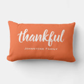 感謝のシックなスクリプトファミリー感謝素朴の気持ち ランバークッション (正面)