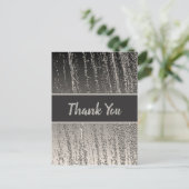 感謝のシルバー メタリック ストライプ ポストカード (スタンド正面)