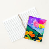 感謝のジャーナル 水彩花ケシ ピンク ノートブック (内部)