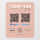 感謝のスキャンを支払うロゴQRコード支払ピンク ウィンドウサイン (シート)