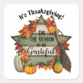 感謝のスクエアのステッカーになる季節 スクエアシール (正面)