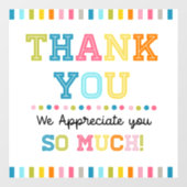 感謝のスクエア・ステッカー ウィンドウサイン (シート)