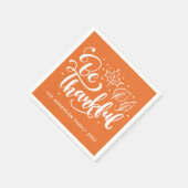 感謝のスクリプトを収穫オレンジ スタンダードカクテルナプキン (角)