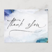 感謝のスクリプトウォーターカラーゴールドエレガントポストカード ポストカード (正面)