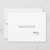 感謝のスクリプトパーソナライズされたバレエ黒写真 サンキューカード (裏面)