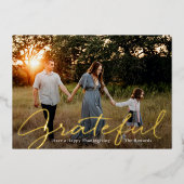 感謝のスクリプトフォイル感謝贈フォトカード 箔シーズンカード (正面)