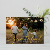 感謝のスクリプトフォイル感謝贈フォトカード 箔シーズンカード (立ち正面)