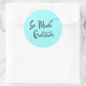 感謝のスクリプトモダンタイポグラフィアクア ラウンドシール (バッグ)