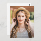 感謝のスクリプト写真 卒業式 感謝 ポストカード (正面/裏面)